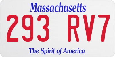MA license plate 293RV7