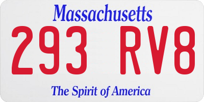 MA license plate 293RV8