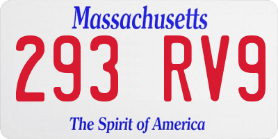 MA license plate 293RV9
