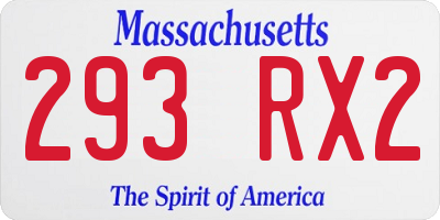 MA license plate 293RX2
