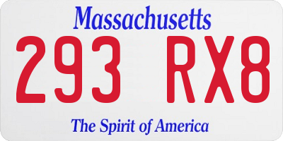 MA license plate 293RX8
