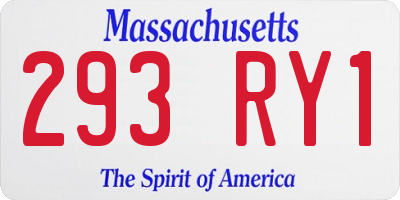 MA license plate 293RY1