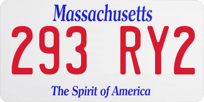 MA license plate 293RY2