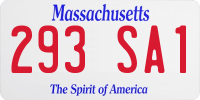 MA license plate 293SA1