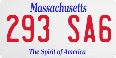 MA license plate 293SA6