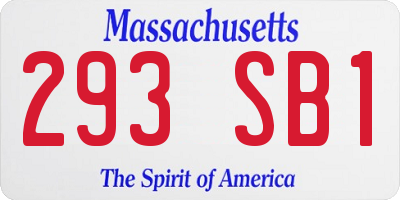 MA license plate 293SB1