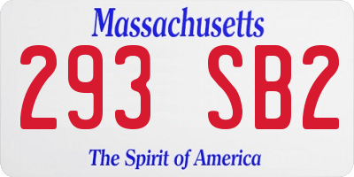 MA license plate 293SB2