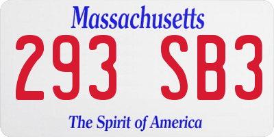 MA license plate 293SB3