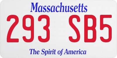 MA license plate 293SB5