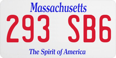 MA license plate 293SB6