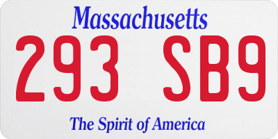 MA license plate 293SB9