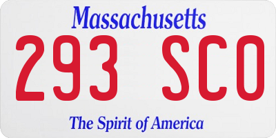 MA license plate 293SC0
