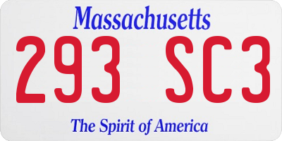 MA license plate 293SC3