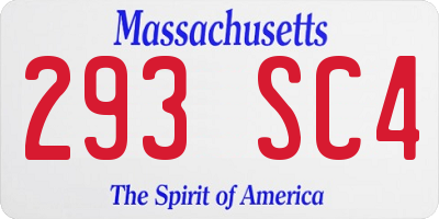 MA license plate 293SC4