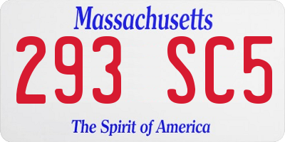 MA license plate 293SC5