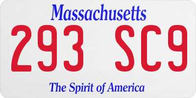 MA license plate 293SC9