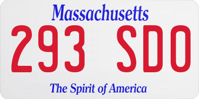 MA license plate 293SD0