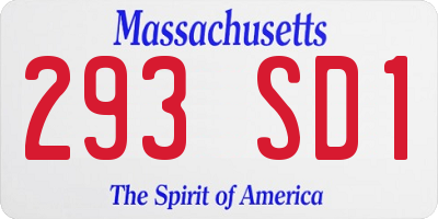 MA license plate 293SD1