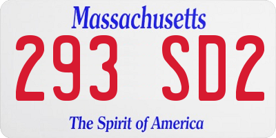 MA license plate 293SD2