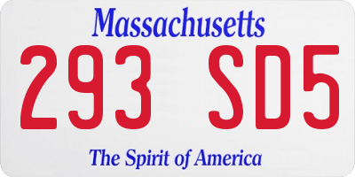 MA license plate 293SD5