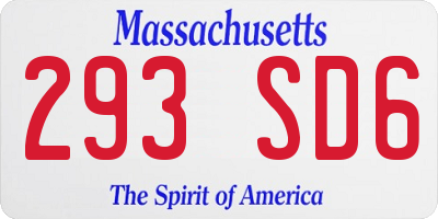 MA license plate 293SD6