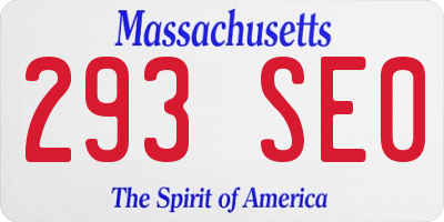 MA license plate 293SE0