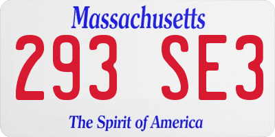 MA license plate 293SE3