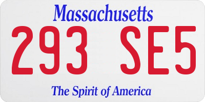 MA license plate 293SE5