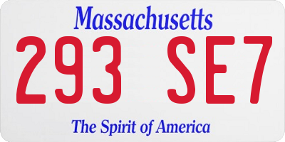 MA license plate 293SE7