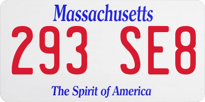 MA license plate 293SE8