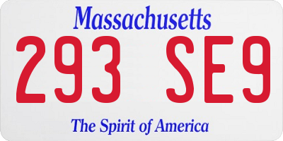 MA license plate 293SE9