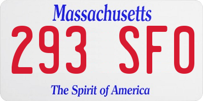 MA license plate 293SF0
