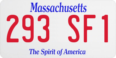 MA license plate 293SF1
