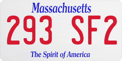 MA license plate 293SF2
