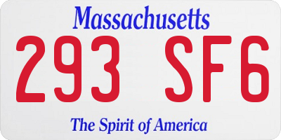 MA license plate 293SF6