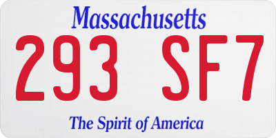 MA license plate 293SF7