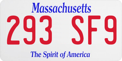 MA license plate 293SF9
