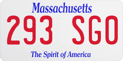 MA license plate 293SG0