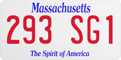 MA license plate 293SG1