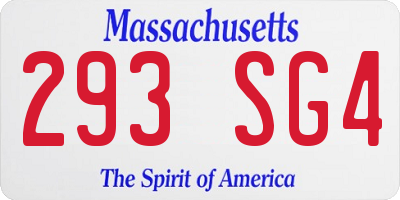 MA license plate 293SG4