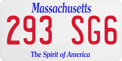 MA license plate 293SG6