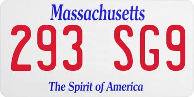 MA license plate 293SG9
