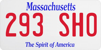 MA license plate 293SH0