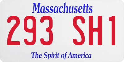 MA license plate 293SH1