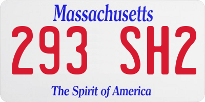 MA license plate 293SH2