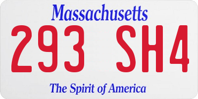 MA license plate 293SH4