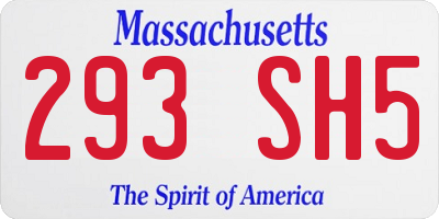 MA license plate 293SH5