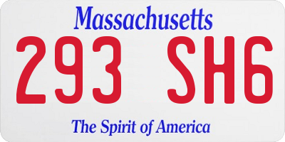MA license plate 293SH6