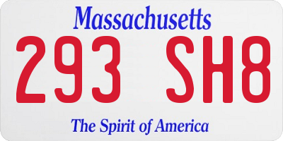 MA license plate 293SH8