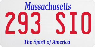 MA license plate 293SI0